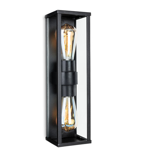 Borough Wharf Alexzis Black 2 Bulb 380cm H Outdoor Sconce Wayfair.co.uk